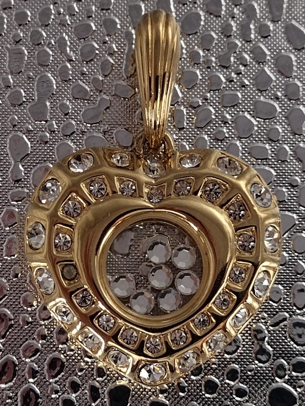 Nolan Miller Crystal Gold-Tone Heart Necklace Enhancer